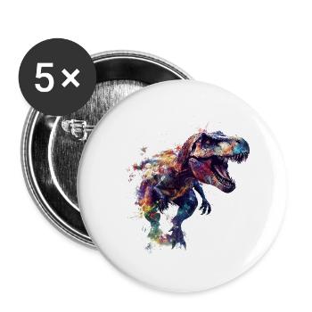T Rex Blobs - Lot de 5 grands badges (56 mm) - blanc - Devant