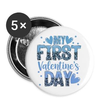 xoxo love you amore Flowers Women Valentine day 14 - Buttons large 2.2''/56 mm (5-pack) - white - Front