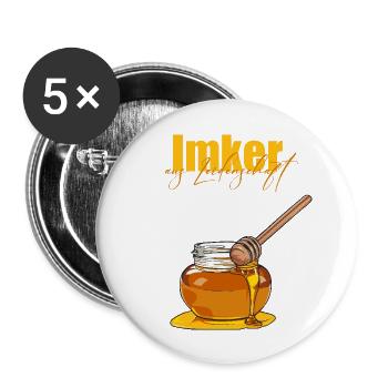 Imker aus Leidenschaft // Illustration - Buttons groß 56 mm (5er Pack) - Weiß - Vorne