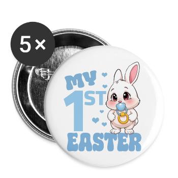 My First Easter Baby - Buttons groß 56 mm (5er Pack) - Weiß - Vorne