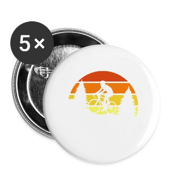 Cycling In My Head I'm On My Bike Humor - Buttons large 2.2''/56 mm (5-pack) - white - Front