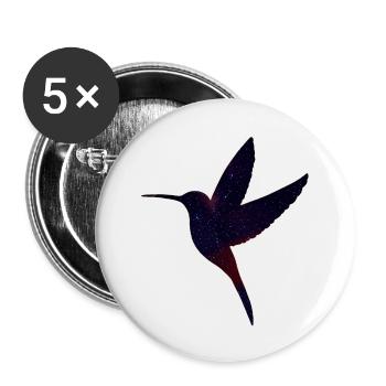 Colibri avec ciel étoilé - Lot de 5 grands badges (56 mm) - blanc - Devant