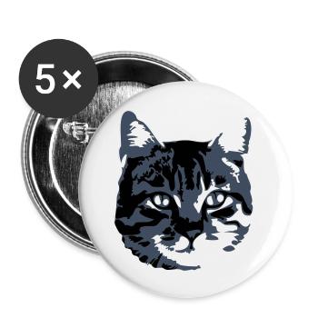 Cat Realistic Pet Cute Cute Kitten - Buttons large 2.2''/56 mm (5-pack) - white - Front