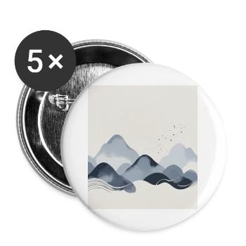 Montagnes abstraites - Lot de 5 grands badges (56 mm) - blanc - Devant