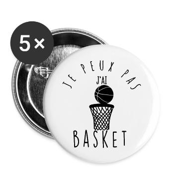 I can't, I have basketball. - Buttons large 2.2''/56 mm (5-pack) - white - Front