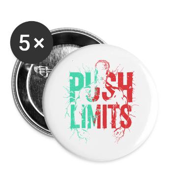 Gym Shirt Push Limit - Buttons groß 56 mm (5er Pack) - Weiß - Vorne