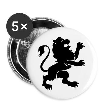 Lion Animal - Buttons large 2.2''/56 mm (5-pack) - white - Front