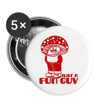 Just a chill guy Just a Fungi Meme - Lot de 5 grands badges (56 mm) - blanc - Devant