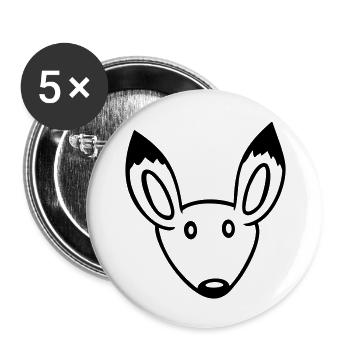 Fox Red Fox Wild Animal Clever Forest Inhabitants - Buttons large 2.2''/56 mm (5-pack) - white - Front