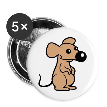 Mouse Big Nose Mouse Small Rat Rodent Cute - Buttons large 2.2''/56 mm (5-pack) - white - Front