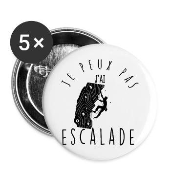 I can't, I climbed. - Buttons large 2.2''/56 mm (5-pack) - white - Front