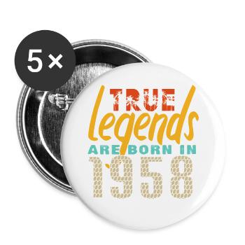 The True Legends were born in 1958. Year 2025. - Buttons large 2.2''/56 mm (5-pack) - white - Front
