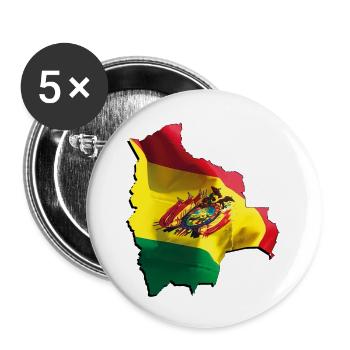 Bolivia flag in the Bolivia map - Buttons large 2.2''/56 mm (5-pack) - white - Front