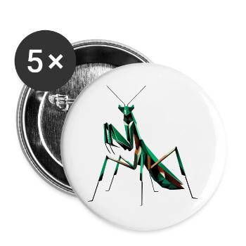 Praying mantis – A masterpiece of nature - Buttons large 2.2''/56 mm (5-pack) - white - Front
