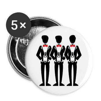 Groom Team Party Bachelors - Buttons large 2.2''/56 mm (5-pack) - white - Front