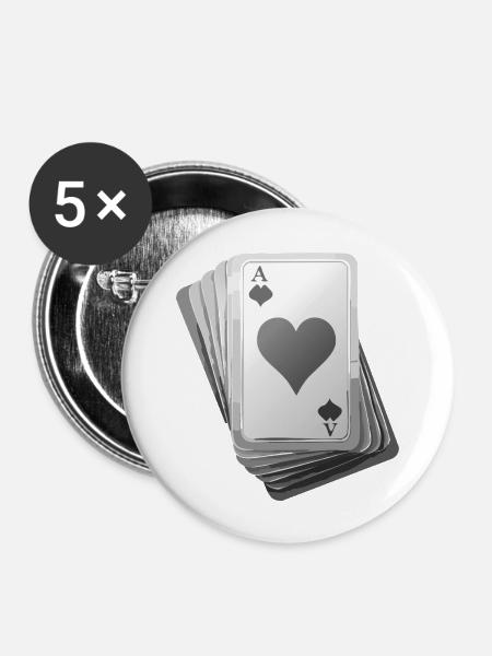 Cards black/white - Buttons groß 56 mm (5er Pack) - Weiß