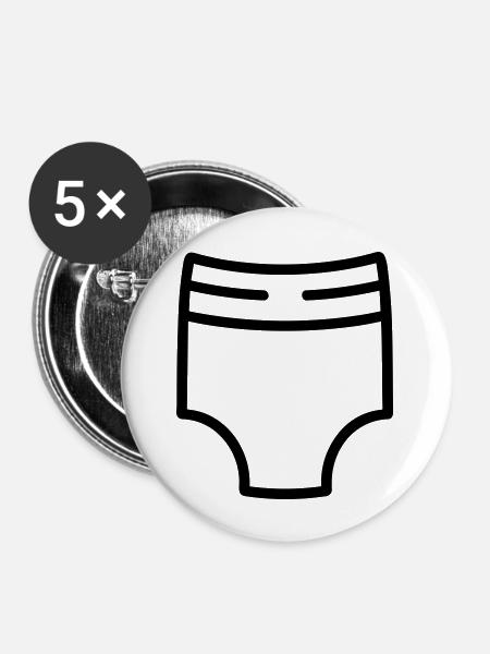 Schicht - Buttons groß 56 mm (5er Pack) - Weiß