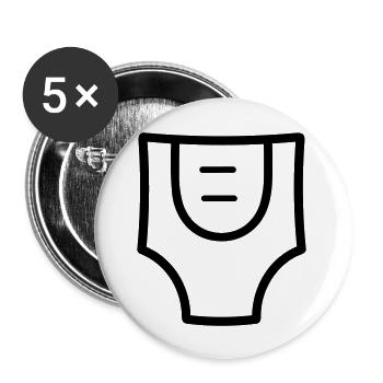 Schicht - Buttons groß 56 mm (5er Pack) - Weiß - Vorne