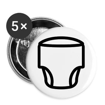 Couche - Lot de 5 grands badges (56 mm) - blanc - Devant