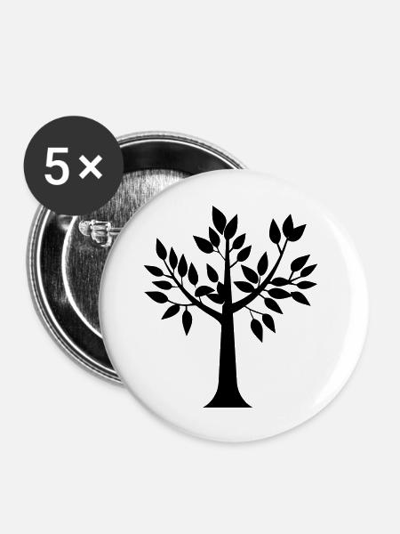 Baum - Buttons groß 56 mm (5er Pack) - Weiß