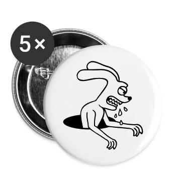 Bunny Hole Monster Evil Ravenous Halloween Bave - Lot de 5 grands badges (56 mm) - blanc - Devant
