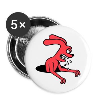 Bunny Hole Monster Evil Ravenous Halloween Bave - Lot de 5 grands badges (56 mm) - blanc - Devant