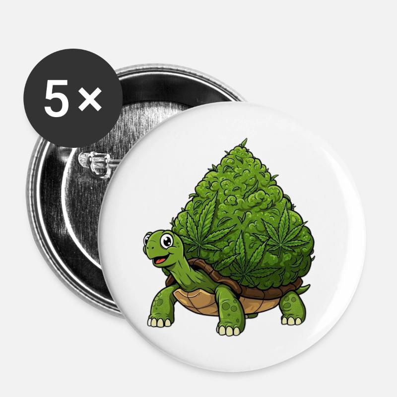 Turloco - Lot de 5 grands badges (56 mm) - blanc