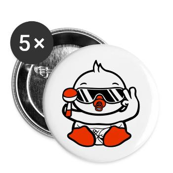 Bird Baby Child Rattle Diaper Sunglasses Peace - Buttons large 2.2''/56 mm (5-pack) - white - Front