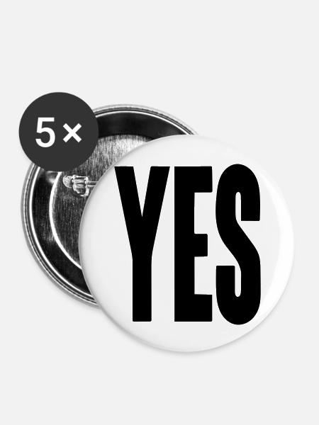 Ja - Buttons groß 56 mm (5er Pack) - Weiß