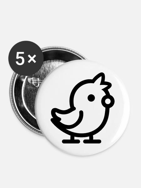 Küken - Buttons groß 56 mm (5er Pack) - Weiß