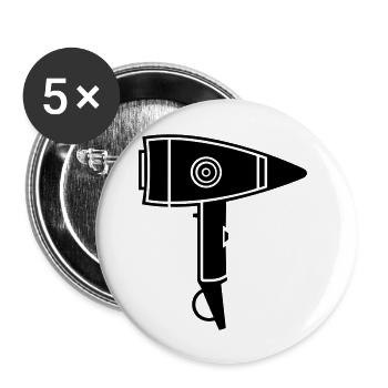 Hair dryer - Buttons large 2.2''/56 mm (5-pack) - white - Front