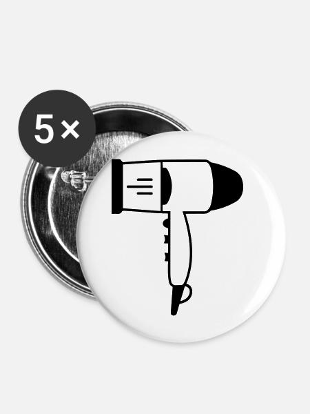 Föhn - Buttons groß 56 mm (5er Pack) - Weiß