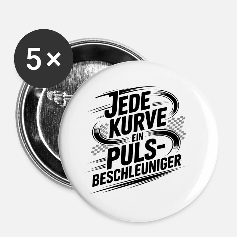 Every curve is a pulse accelerator - Buttons large 2.2''/56 mm (5-pack) - white