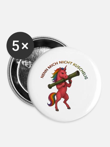 Nicht Kuschelig - Buttons groß 56 mm (5er Pack) - Weiß