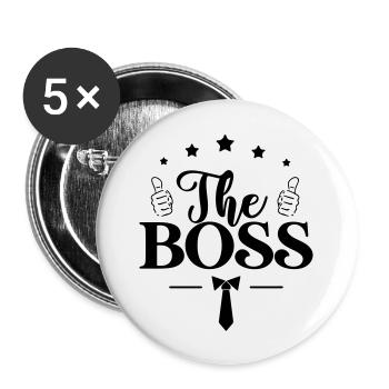 Le patron - Lot de 5 grands badges (56 mm) - blanc - Devant