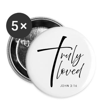 CROSS truly loved - Buttons groß 56 mm (5er Pack) - Weiß - Vorne