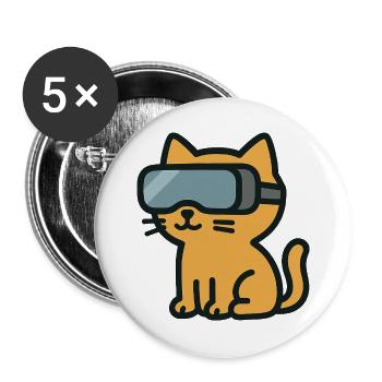 VR Chat: The Immersive Cat Adventure - Buttons large 2.2''/56 mm (5-pack) - white - Front