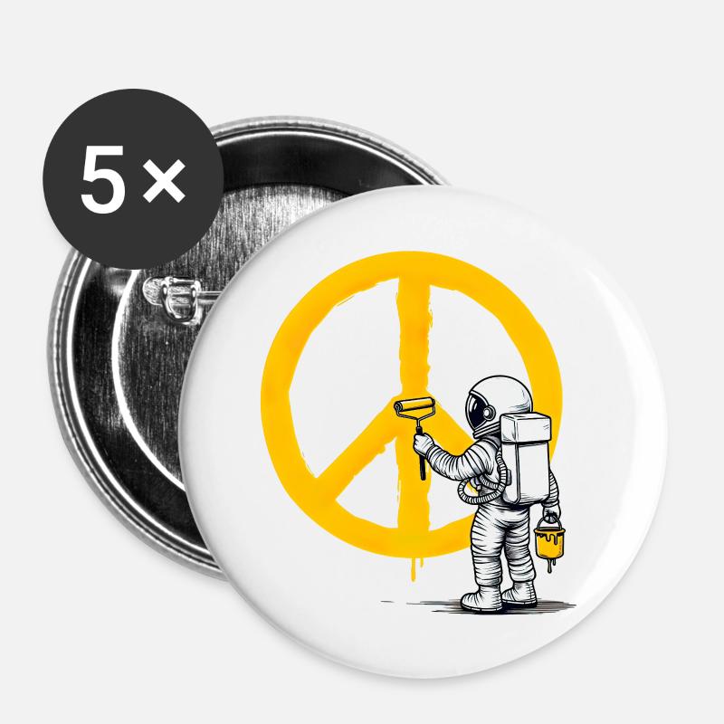 Pacifist astronaut - Buttons large 2.2''/56 mm (5-pack) - white