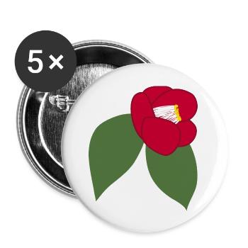 Elegante Rote Kamelienblüte Illustration1 - Buttons groß 56 mm (5er Pack) - Weiß - Vorne