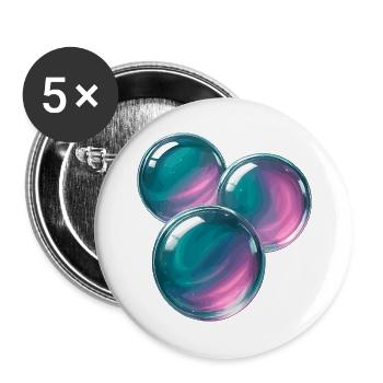 Galaktische Blasen - Buttons groß 56 mm (5er Pack) - Weiß - Vorne