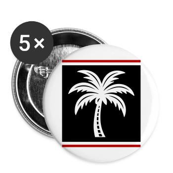 Palm Tree Icon - Buttons large 2.2''/56 mm (5-pack) - white - Front