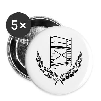 Scaffolding in laurel wreath – sleek design - Buttons large 2.2''/56 mm (5-pack) - white - Front