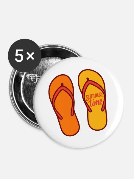 Sommerzeit - Buttons groß 56 mm (5er Pack) - Weiß