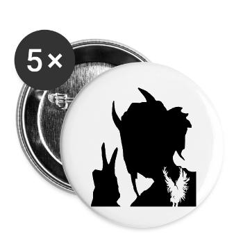 All Peace - Buttons large 2.2''/56 mm (5-pack) - white - Front