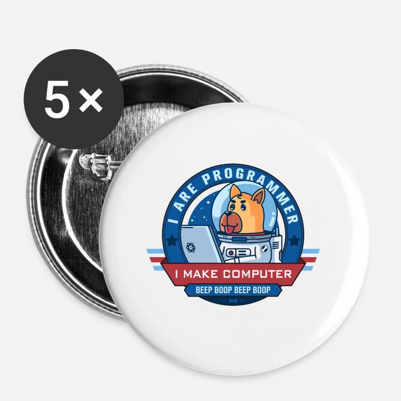 I are programmer - Buttons large 2.2''/56 mm (5-pack) - white