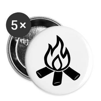 Feu de camp - Lot de 5 grands badges (56 mm) - blanc - Devant