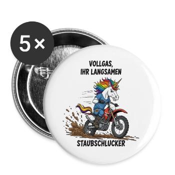 Unicorn Motocross - Buttons large 2.2''/56 mm (5-pack) - white - Front