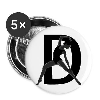 D anmutig - Buttons groß 56 mm (5er Pack) - Weiß - Vorne