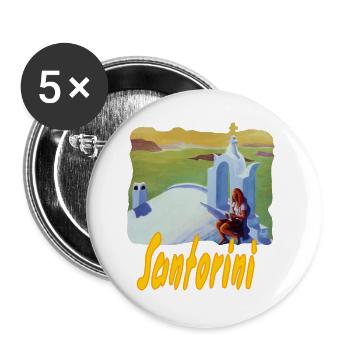 Santorini - Buttons groß 56 mm (5er Pack) - Weiß - Vorne
