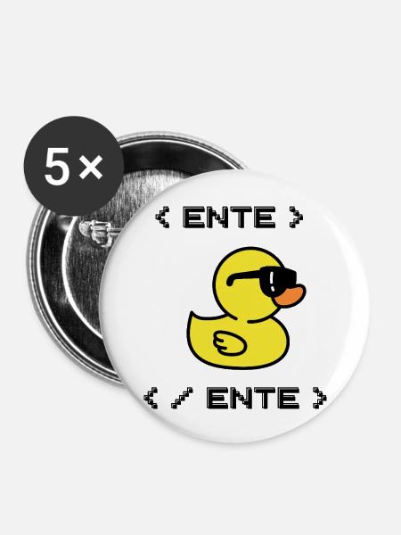 Ente - Buttons groß 56 mm (5er Pack) - Weiß
